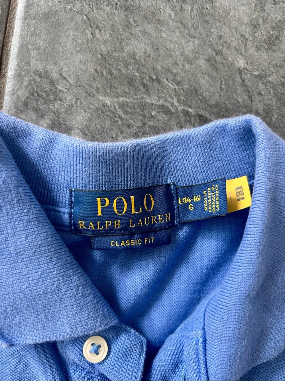 Ralph Lauren Boys' Light Blue Polo Shirt with Navy Logo